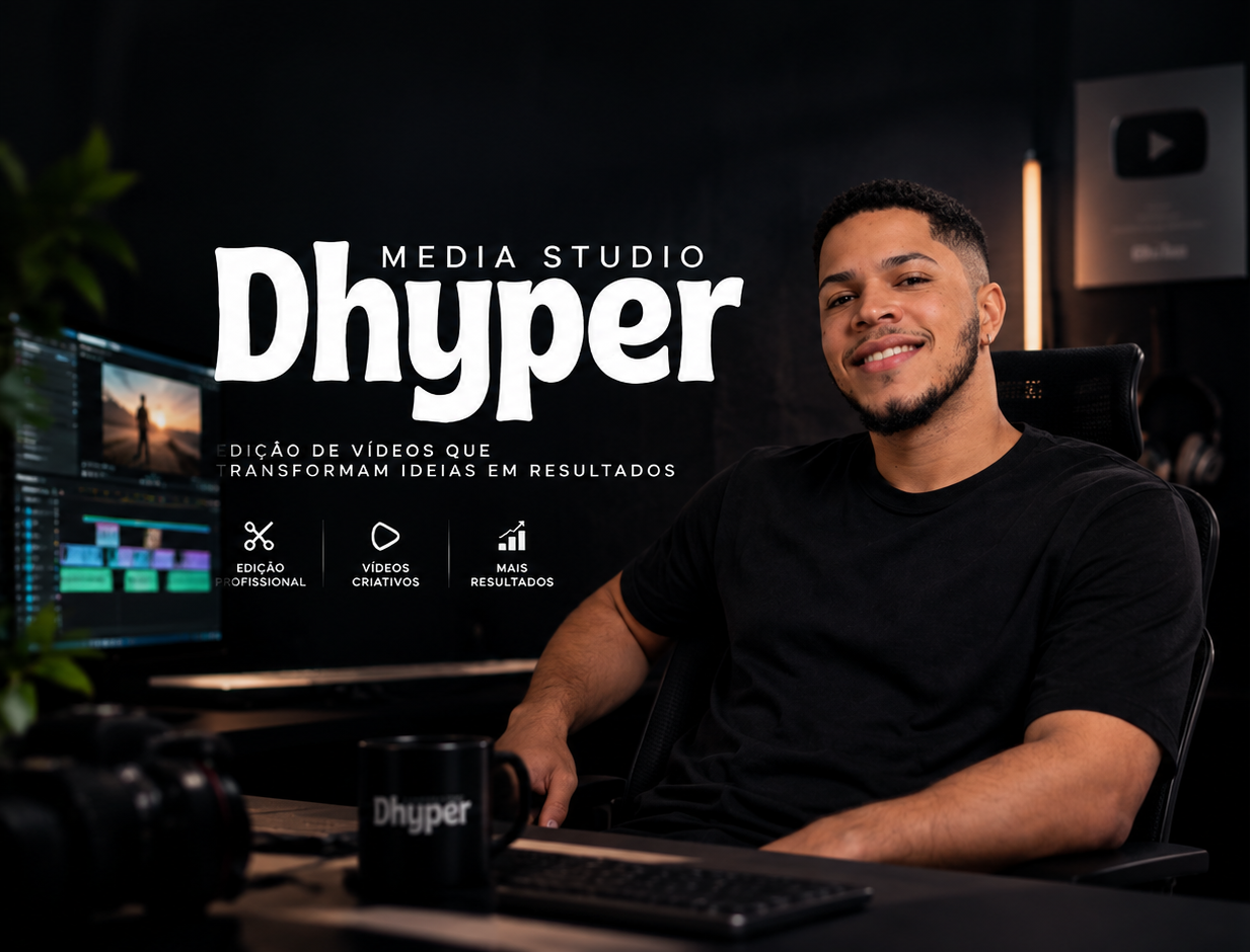 Dhyper Media Studio — edição profissional, vídeos criativos e mais resultados. Editor em seu estúdio.